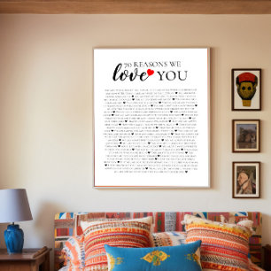 70 reasons why we love you 70th 60th birthday gift poster