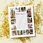 70 reasons why we love you photo collage birthday poster<br><div class="desc">Celebrate a remarkable 70th birthday with our "70 Reasons Why We Love You" photo collage poster. This personalised milestone celebration gift, designed by The Arty Apples, is a heartfelt way to honour your loved one. Featuring a collage of cherished memories and 70 unique reasons why they are loved, this poster...</div>