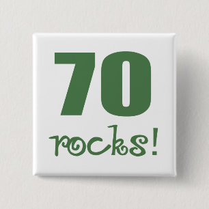 70 Rocks! 15 Cm Square Badge