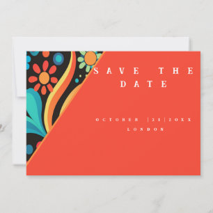 70’s vibrant style   save the date