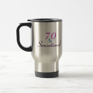 70 & Sensational Pink Purple Blue Birthday Travel Mug
