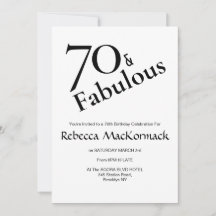 70 Seventy & Fabulous Elegant 70th Birthday Party