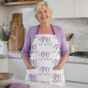 70 So what Funny Pink 70th Birthday Woman Apron