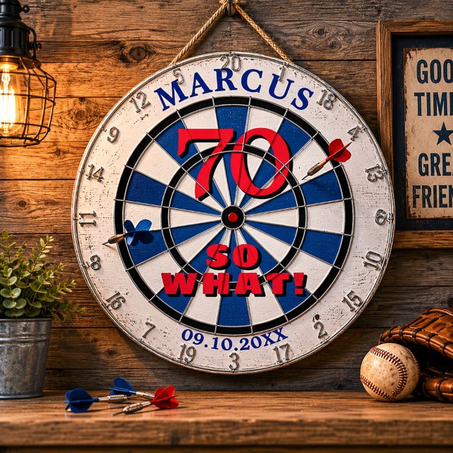 70 so what Funny Quote 70th Birthday Dartboard (Creator Uploaded)
