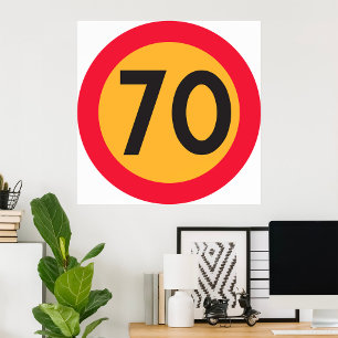 70 Speed Limit Road Traffic Sign