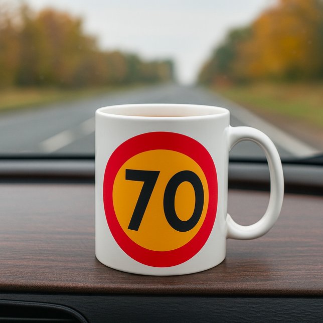 70 Speed Limit Road Traffic Sign Coffee Mug (Creator Uploaded)