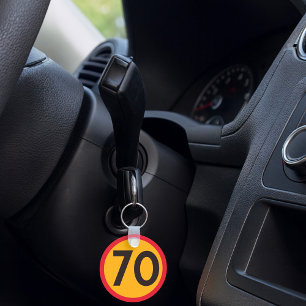 70 Speed Limit Road Traffic Sign Key Ring