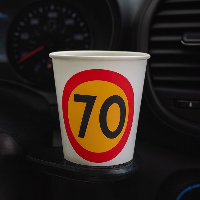 70 Speed Limit Road Traffic Sign Paper Cups (Creator Uploaded)