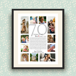 70 things we love about you photo collage poster