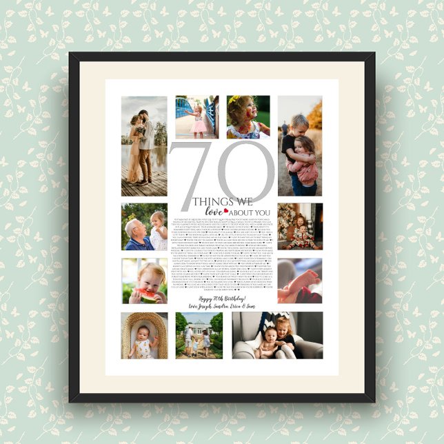 70 things we love about you photo collage poster (Creator Uploaded)