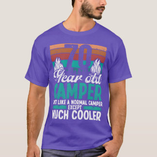 70 Year Old Camper Scouting Camping 70 Birthday fa T-Shirt