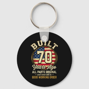 70 Year Old Man Patriotic Usa Flag Dad 70th Birthd Key Ring
