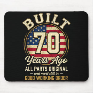 70 Year Old Man Patriotic USA Flag Dad 70th Mouse Pad