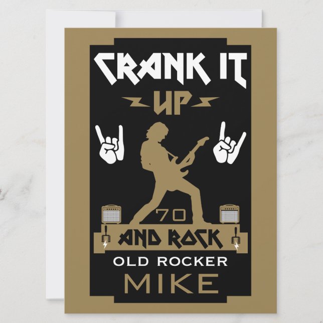 70 Year Old Rockers Birthday Card (Front)