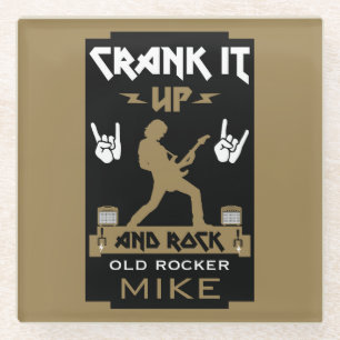 70 Year Old Rockers Birthday Glass Coaster