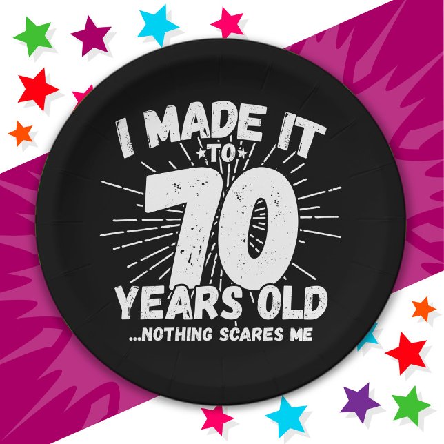 70 Year Old Sarcastic Meme Funny 70th Birthday Paper Plate (Creator Uploaded)