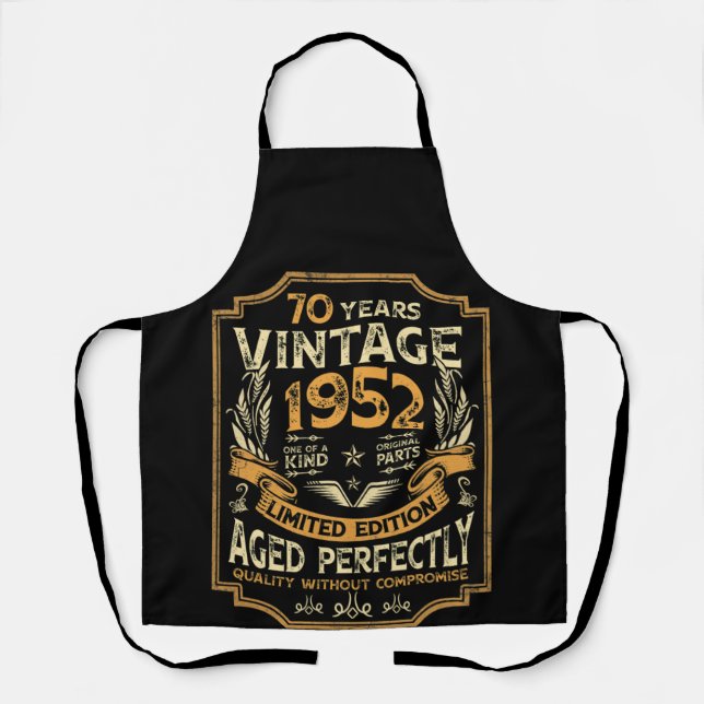 70 Year Old Vintage 1952 70th Birthday Apron (Front)