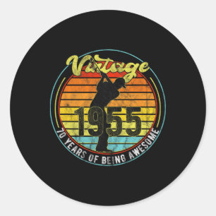 70 Year Old Vintage Golf Golfer 1955 70th Birthday Classic Round Sticker