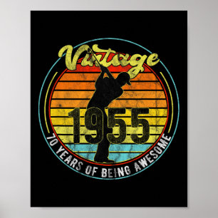 70 Year Old Vintage Golf Golfer 1955 70th Birthday Poster