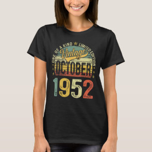70 Year Old Vintage October 1952 70th Bday T-Shirt
