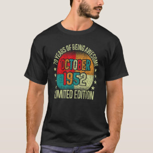 70 Year Old Vintage October 1952 Birthday T-Shirt