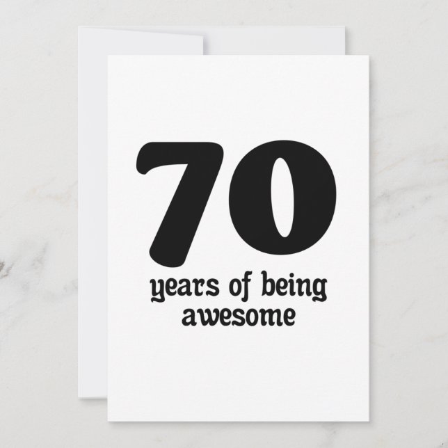 70 years of being awesome save the date (Front)