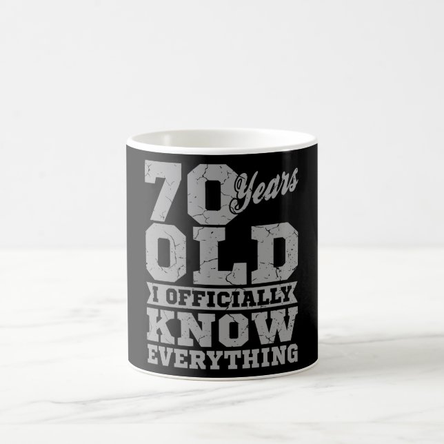 70 YEARS OLD 70 Birthday Gift Dad Knows Everything Coffee Mug (Center)