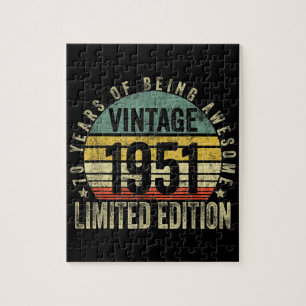 70 Years Old Gifts Vintage 1951 Birthday Jigsaw Puzzle