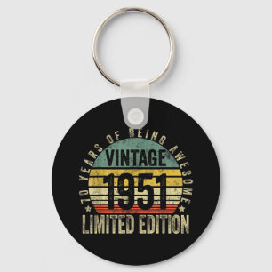 70 Years Old Gifts Vintage 1951 Birthday Key Ring