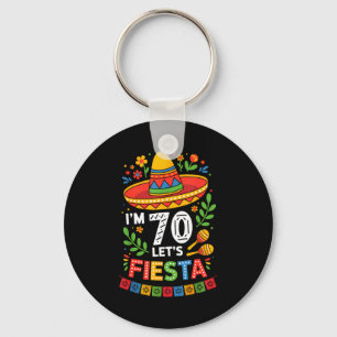 70 years old let's fiesta 70th birthday mexico 5 key ring