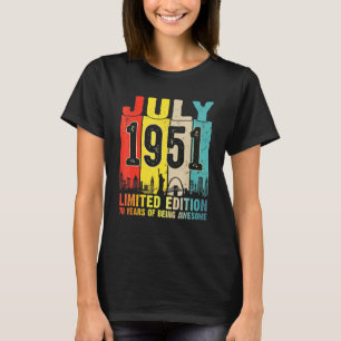 70 Years Old Vintage July 1951 70th Birthday T-Shirt