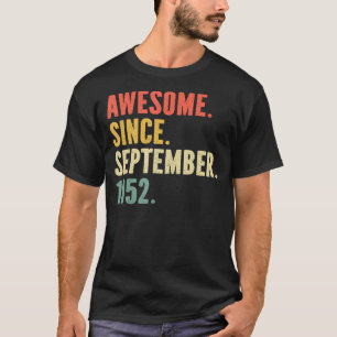 70 Years Vintage Legend Since September 1952 70th T-Shirt