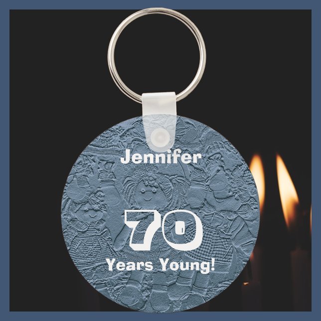 70 Years Young Blue Rag Dolls Keychain (Key Chain) (Creator Uploaded)