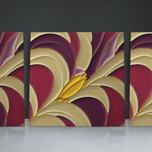70ies Yellow Tulip Wall Decor Modern Colourful Ceramic Tile
