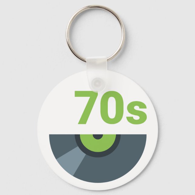 70s 1970's Rock Record Music Key Ring (Front)