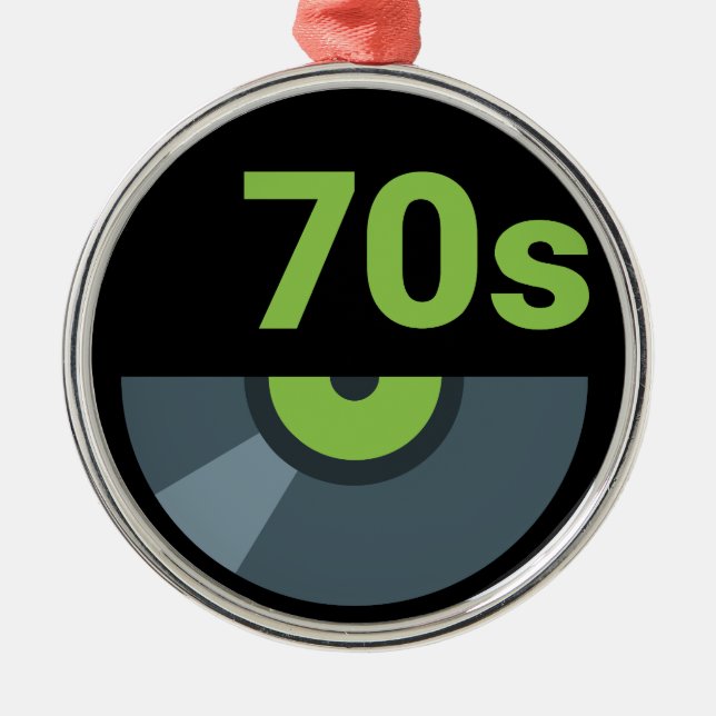 70s 1970's Rock Record Music Metal Ornament (Front)