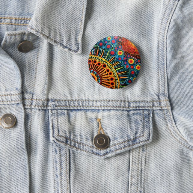 70s 60s Psychedelic Hippy Retro Hip 6 Cm Round Badge (In Situ)