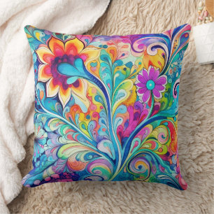 70s 60s Psychedelic Hippy Retro Hip Cushion