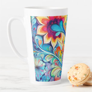 70s 60s Psychedelic Hippy Retro Hip Latte Mug