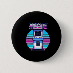 70s 80s 90s Vintage Retro Arcade Video Game Old Sc 6 Cm Round Badge