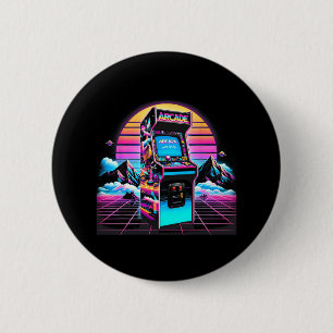 70s 80s 90s Vintage Retro Arcade Video Game Old Sc 6 Cm Round Badge