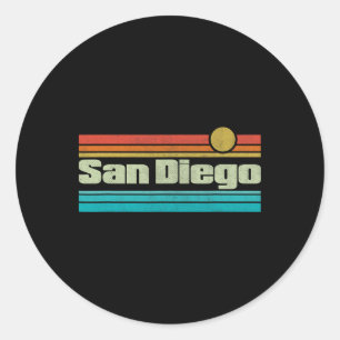 70s 80s Surfing California Ca San Diego Classic Round Sticker
