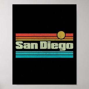 70s 80s Surfing California Ca San Diego  Poster