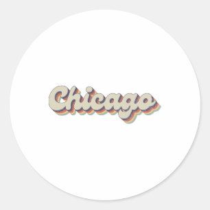 70's 80's Usa City - Vintage Chicago Classic Round Sticker