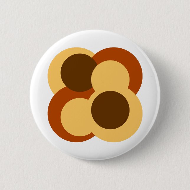 70s Abstract Geometric Circular Shapes 6 Cm Round Badge (Front)