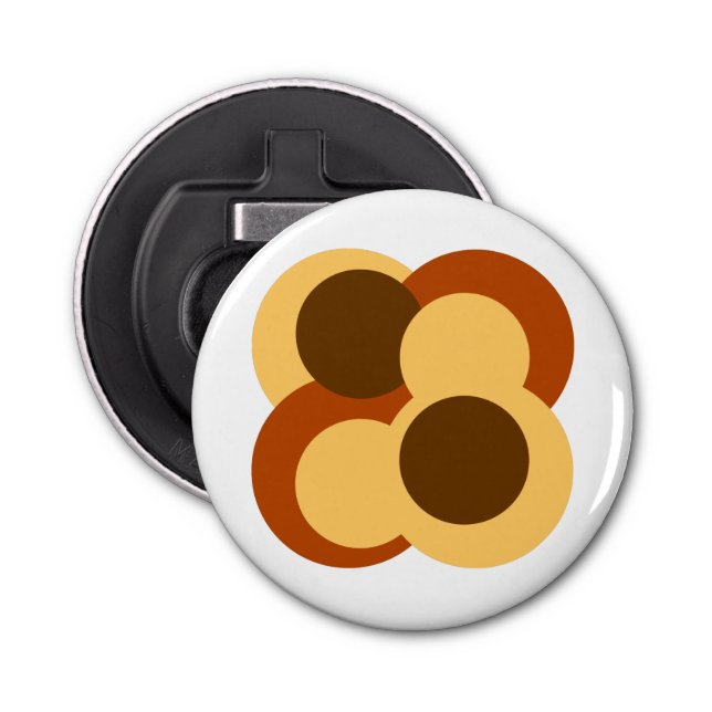 70s Abstract Geometric Circular Shapes Bottle Opener (Front)