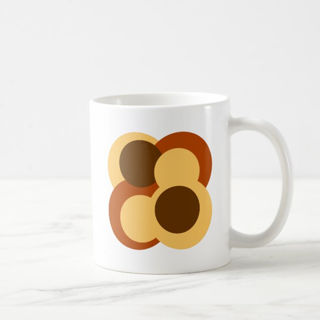 70s Abstract Geometric Circular Shapes Coffee Mug (Right)