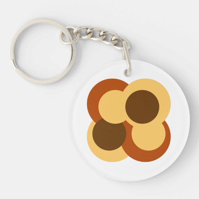 70s Abstract Geometric Circular Shapes Key Ring (Front)