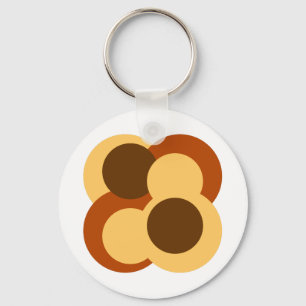 70s Abstract Geometric Circular Shapes Key Ring