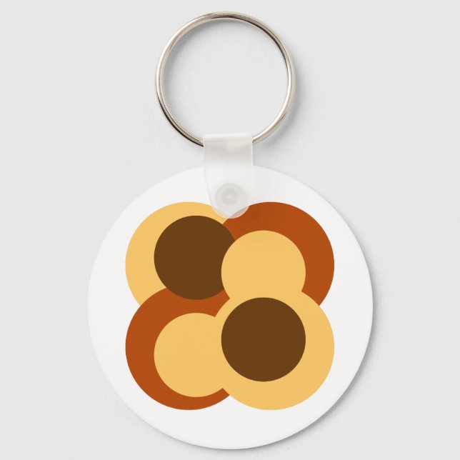 70s Abstract Geometric Circular Shapes Key Ring (Front)